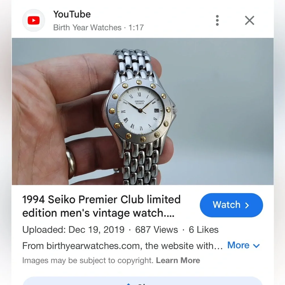 🚨RARE MEN'S SEIKO Kinetic Premier Club Special Edition No# 782/1000 🚨